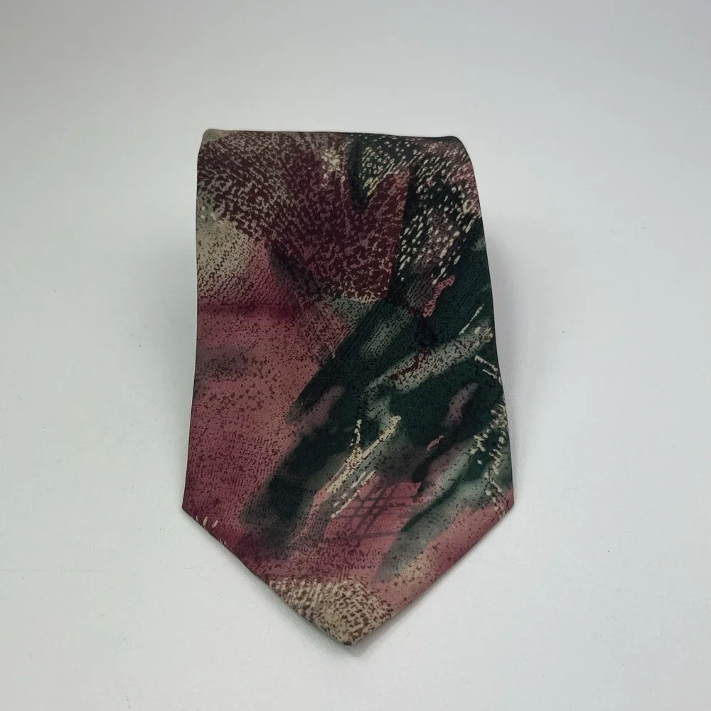Vintage Principe‎ Tie Waterfloral Watercolor Floral Abstract Polyester 3.5